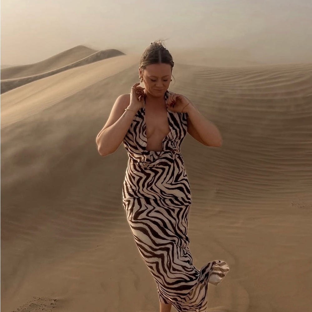 Zara Zebra Print Dress - Black and White